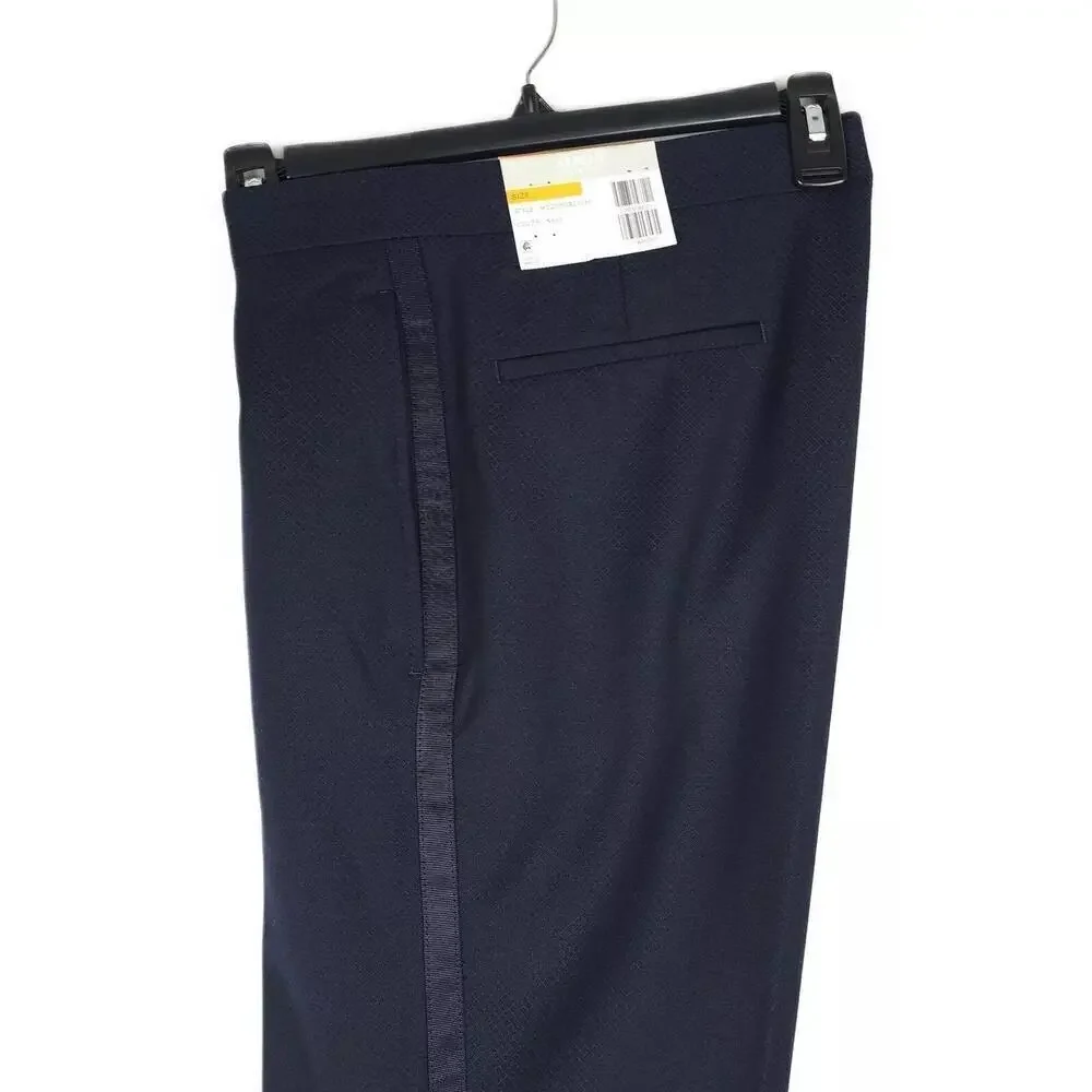 Alfani Mens Slim Fit 2 Piece Tuxedo Suit 36R 30x30 Navy Stretch Diamond Grid NWT